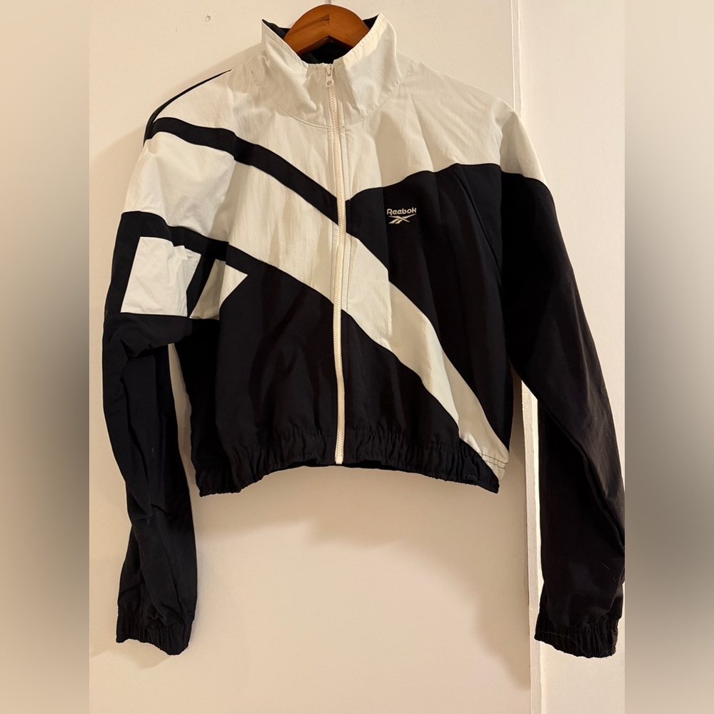 Reebok Women's Black and White Bomber Jacket